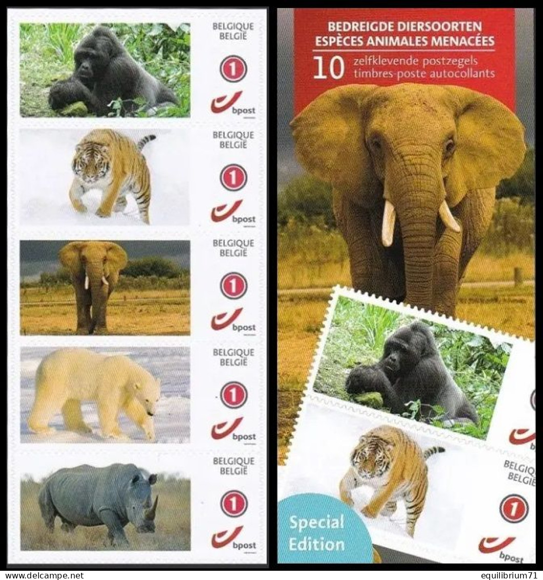 DUOSTAMP/MYSTAMP** - Bande 5 Timbres / Band 5 Zegels - Espèces Animales Menacées - SPECIAL EDITION - Gorilla