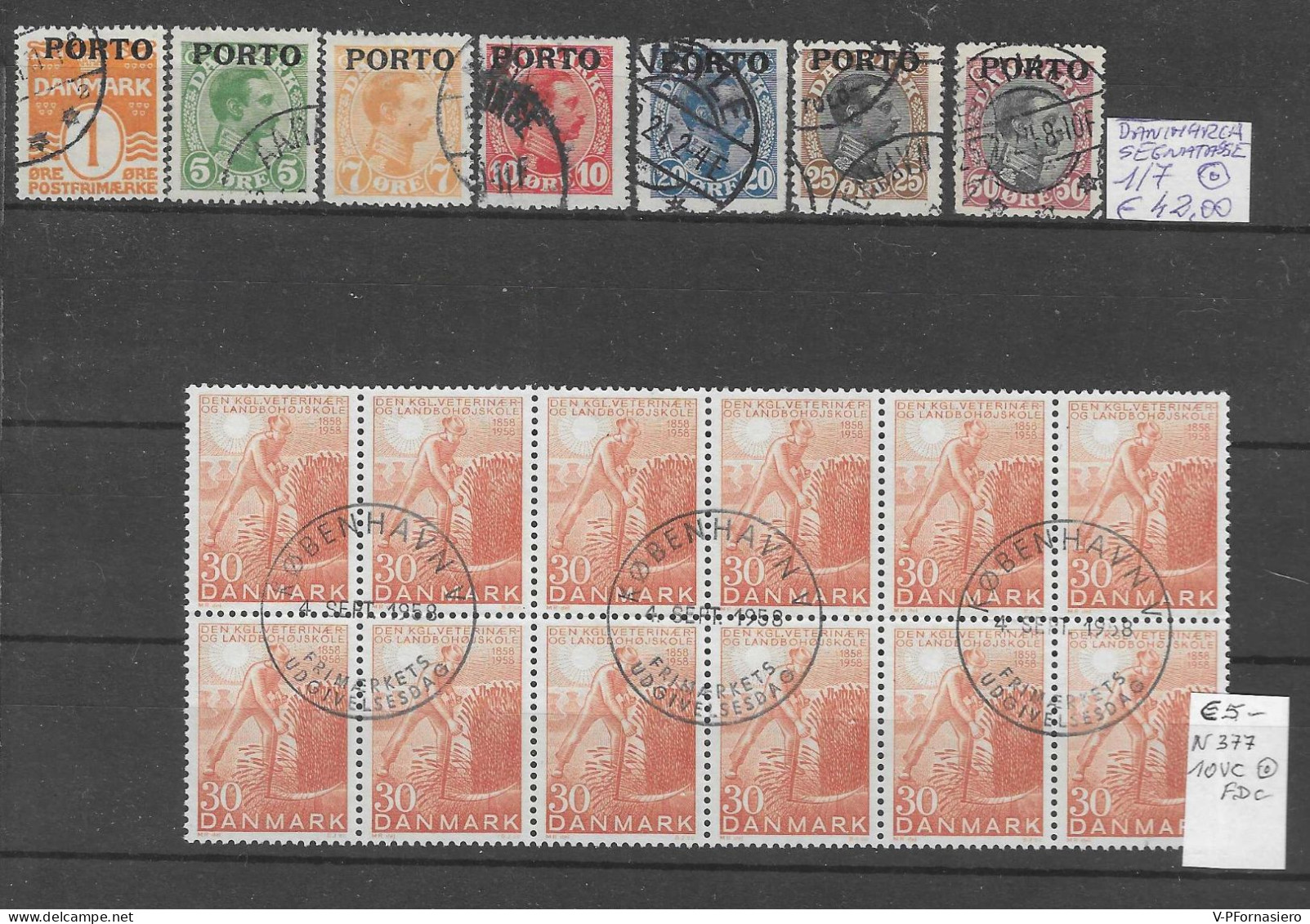 DANIMARCA ʘ 1875/1930 + 1958, 11 Serie Complete + Varietà - Verzamelingen