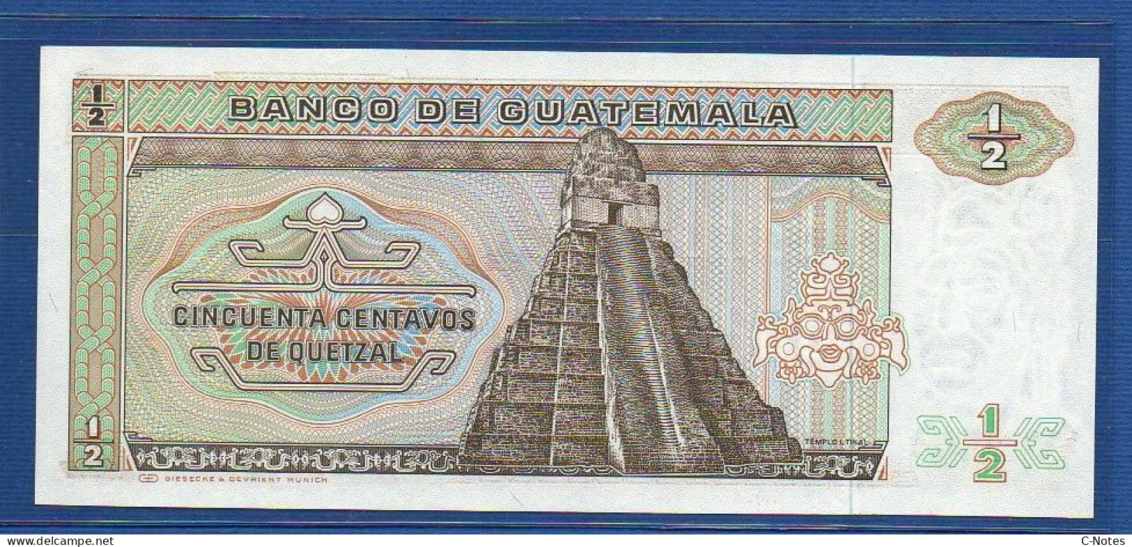 GUATEMALA - P. 65 – 50 Centavos De Quetzal 06.01.1988 UNC, S/n  A8983560E,   Printer: Giesecke & Devrient, Munich - Guatemala