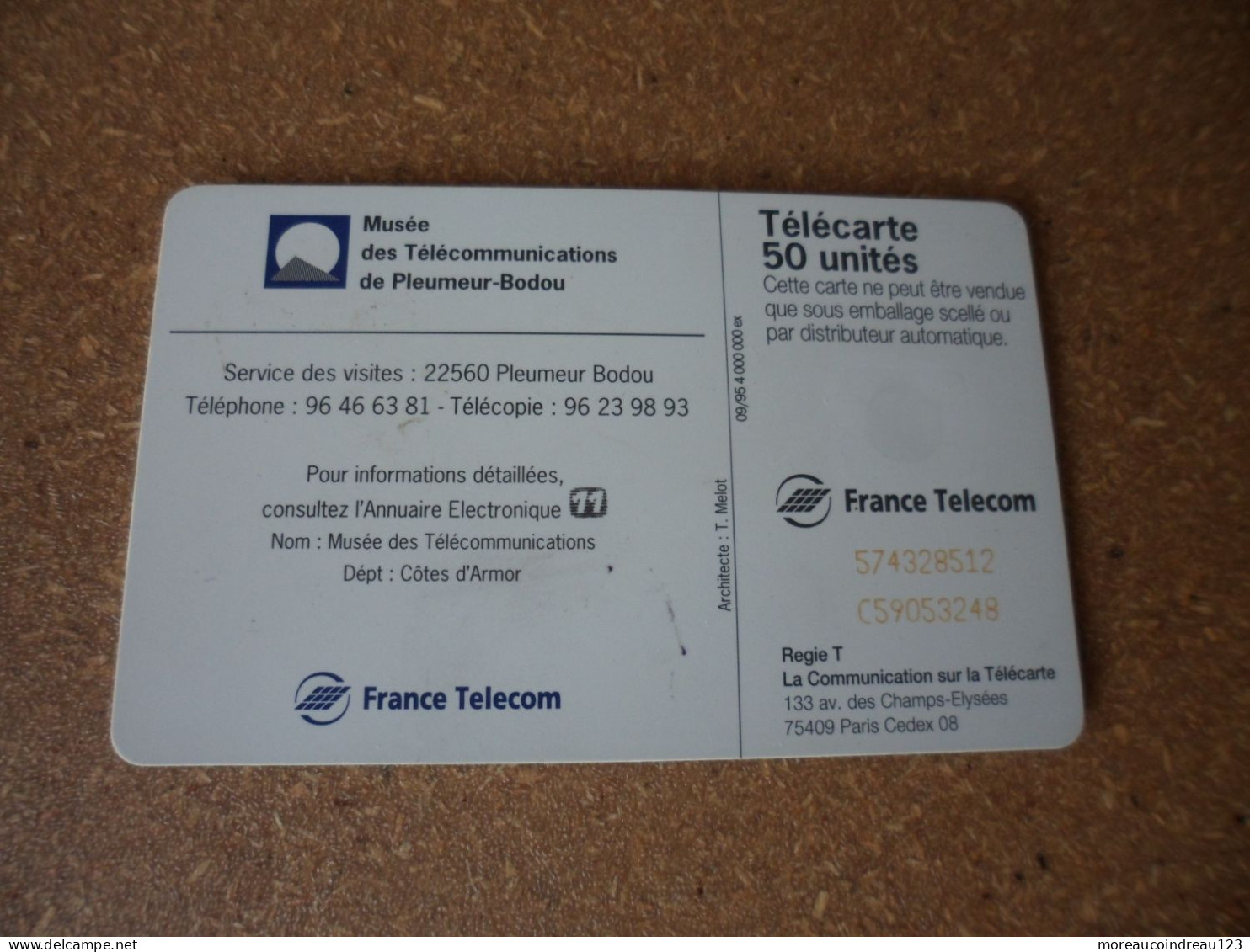 Télécarte Musée Des Télécommunications De Plemeur-Bodou - Operadores De Telecom