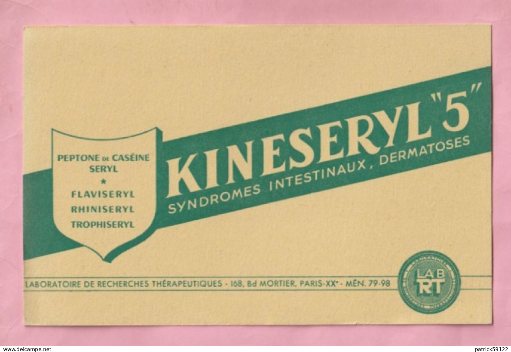 BUVARD - KINESERYL "5" - LABORATOIRE MORTIER - PARIS - PRODUITS PHARMACEUTIQUES - Drogerie & Apotheke