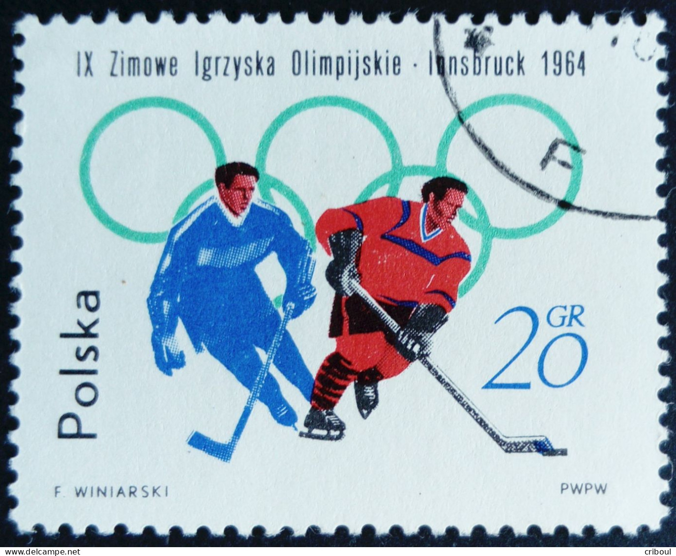 Pologne Poland 1964 Sport Jeux Olympiques Olympic Games Hockey Yvert 1322 O Used - Winter 1964: Innsbruck