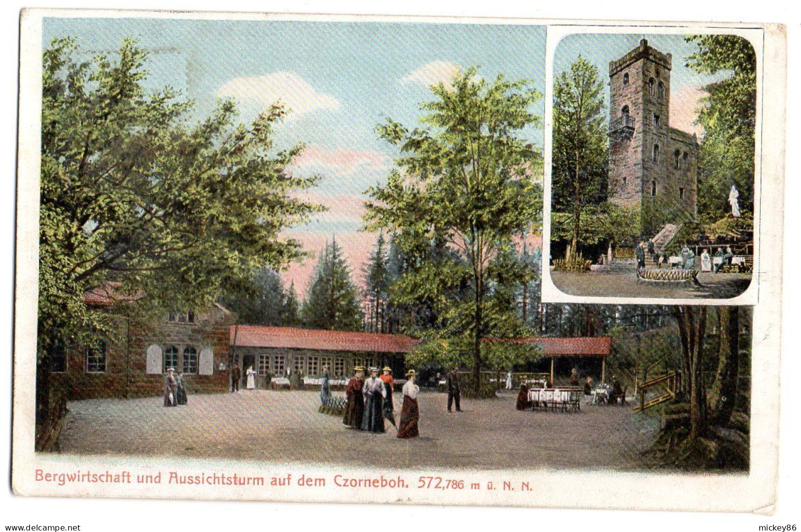 Allemagne - CUNEWALDE--1908-- Czorneboh (animée   .....cachet POMMRITZ - Cunewalde