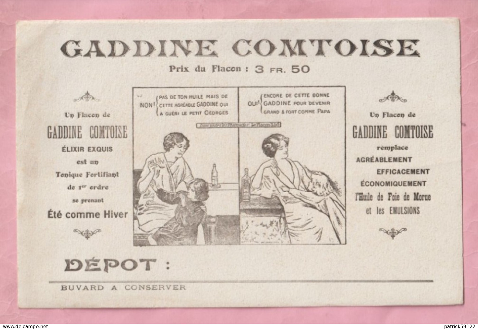 GRAND BUVARD - GADDINE COMTOISE / ELIXIR - PRODUITS PHARMACEUTIQUES - Drogerie & Apotheke