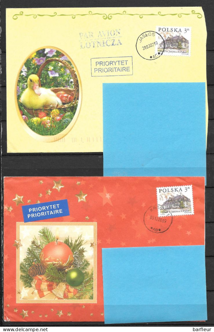 2 Enveloppes Illustrées Avec Timbres D'affranchissement - Lettres & Documents