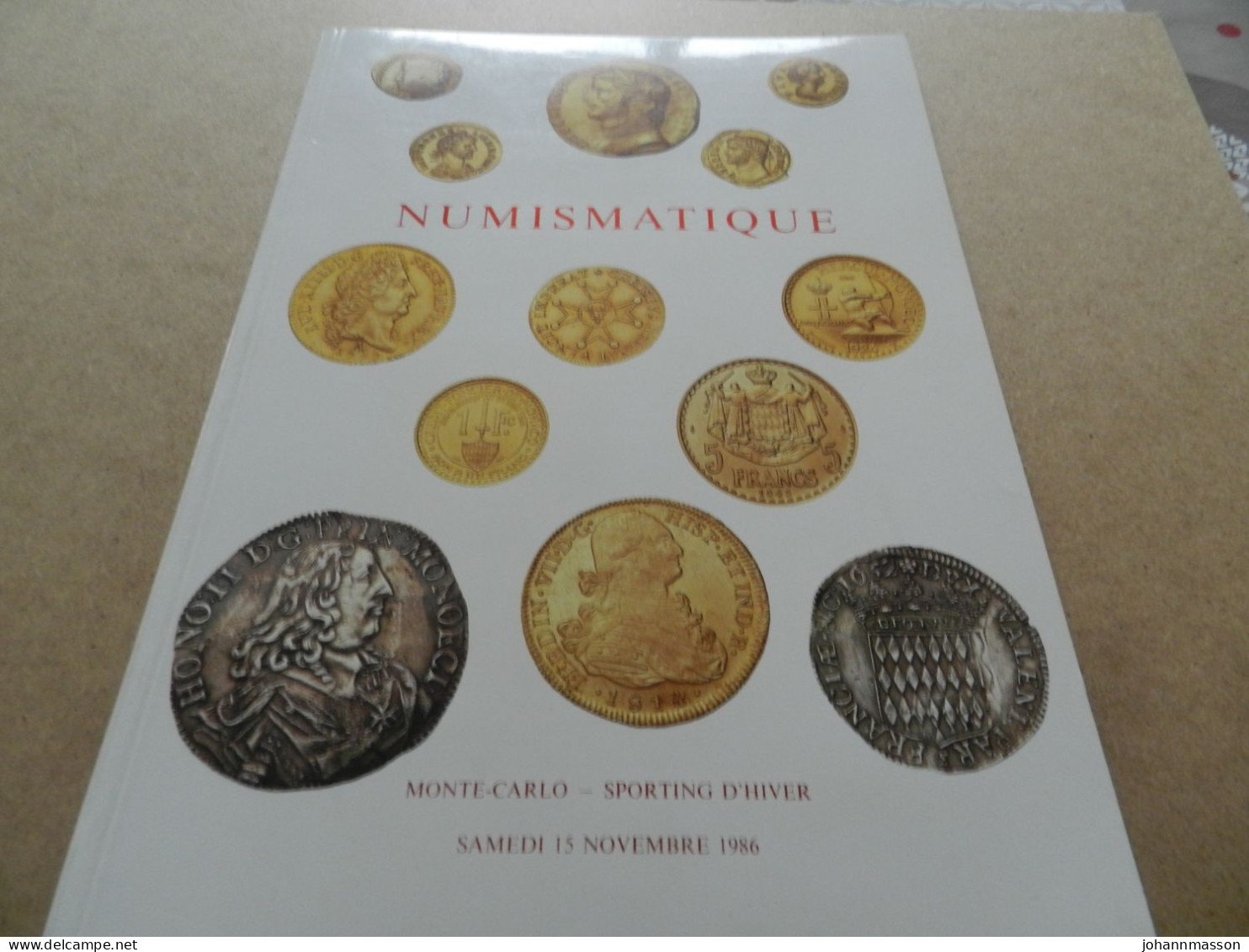 Numismatique  Monte  -carlo   Sporting  D Hiver   Samedi  15  Novembre  1986 - Books & Software