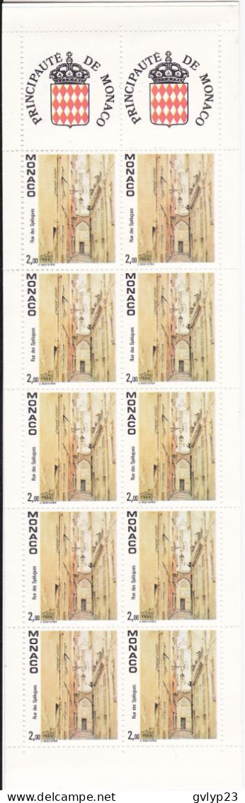 VUES DU VIEUX MONACO-VILLE CARNET DE 20F (10 TIMBRES X 2.00 ) NEUF ** N°3 YVERT ET TELLIER 1989 - Markenheftchen