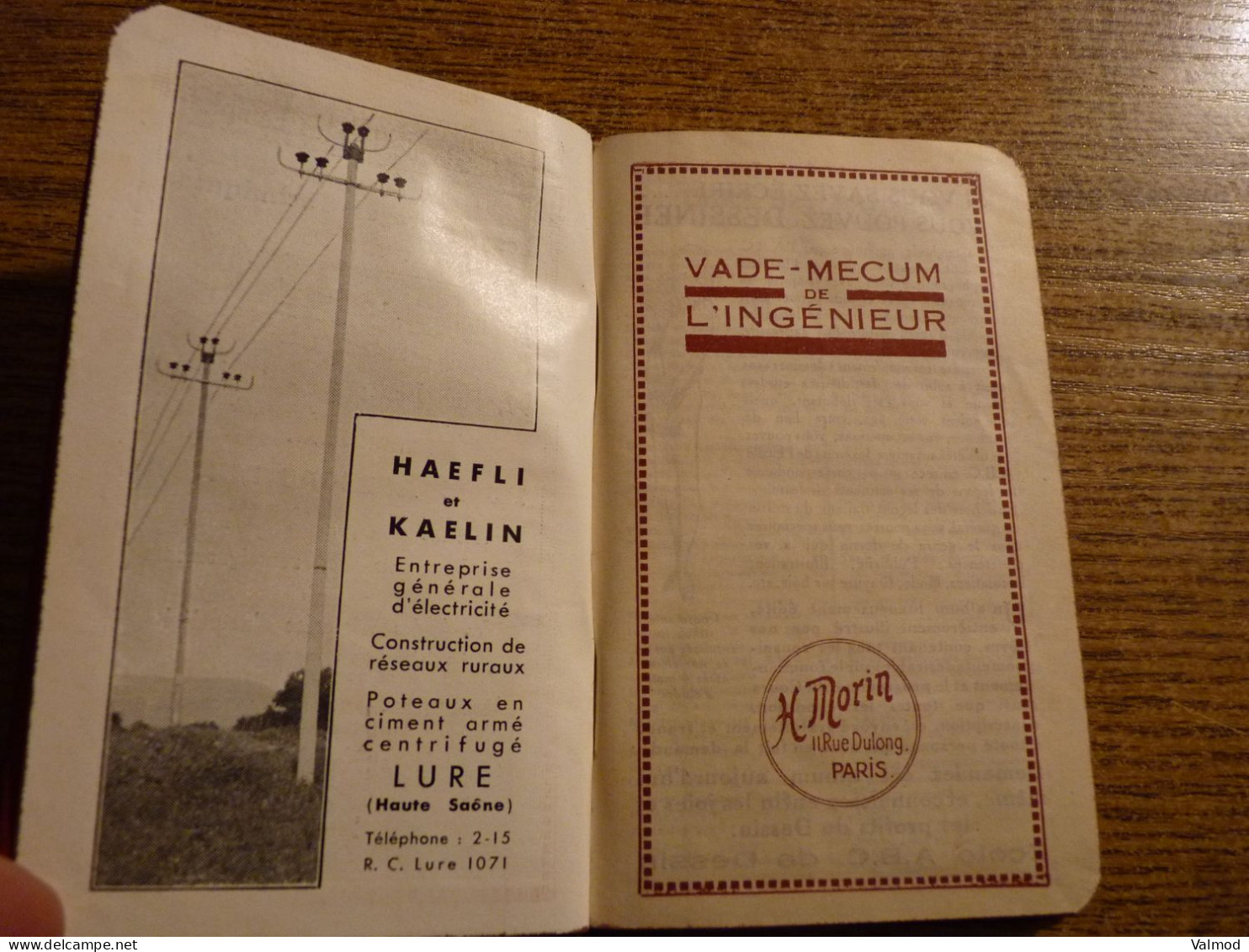 Vade-Mecum De L'Ingénieur -Petit Carnet-Agenda 1936 - H. Morin-Paris- Couverture Rigide PVC Grainé Bordeaux-8x13cm Plié. - Petit Format : 1921-40