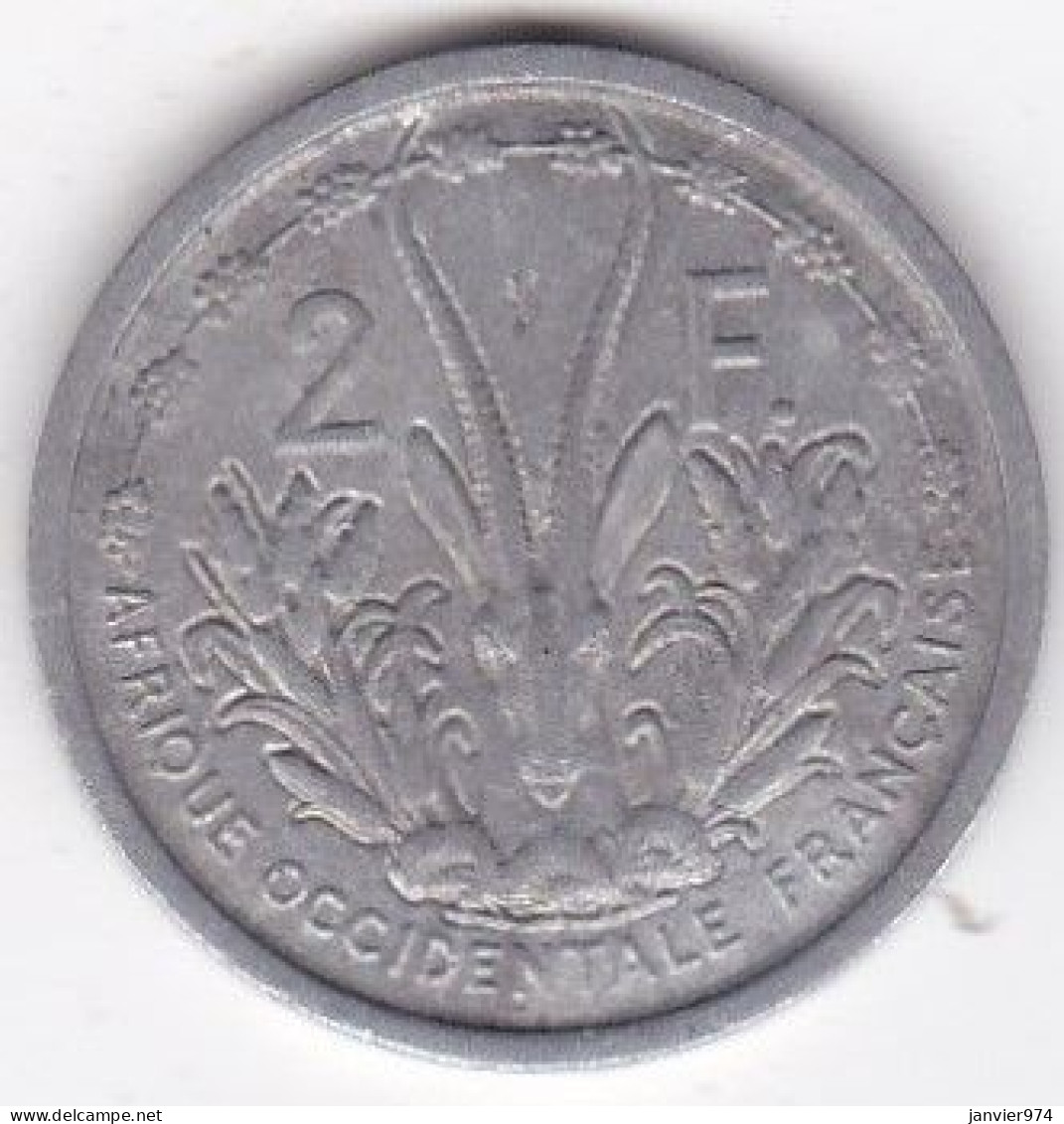 A.O.F. Union Française 2 Francs 1948 , Aluminium, LEC# 12 , KM# 4 - Französisch-Westafrika