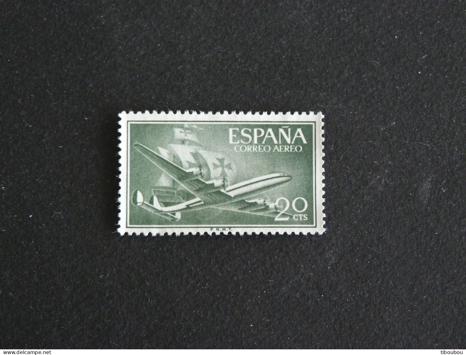 ESPAGNE ESPANA SPAIN YT PA 266 OBLITERE - CARAVELLE DE COLOMB ET AVION SUPERCONSTELLATION PLANE - Used Stamps