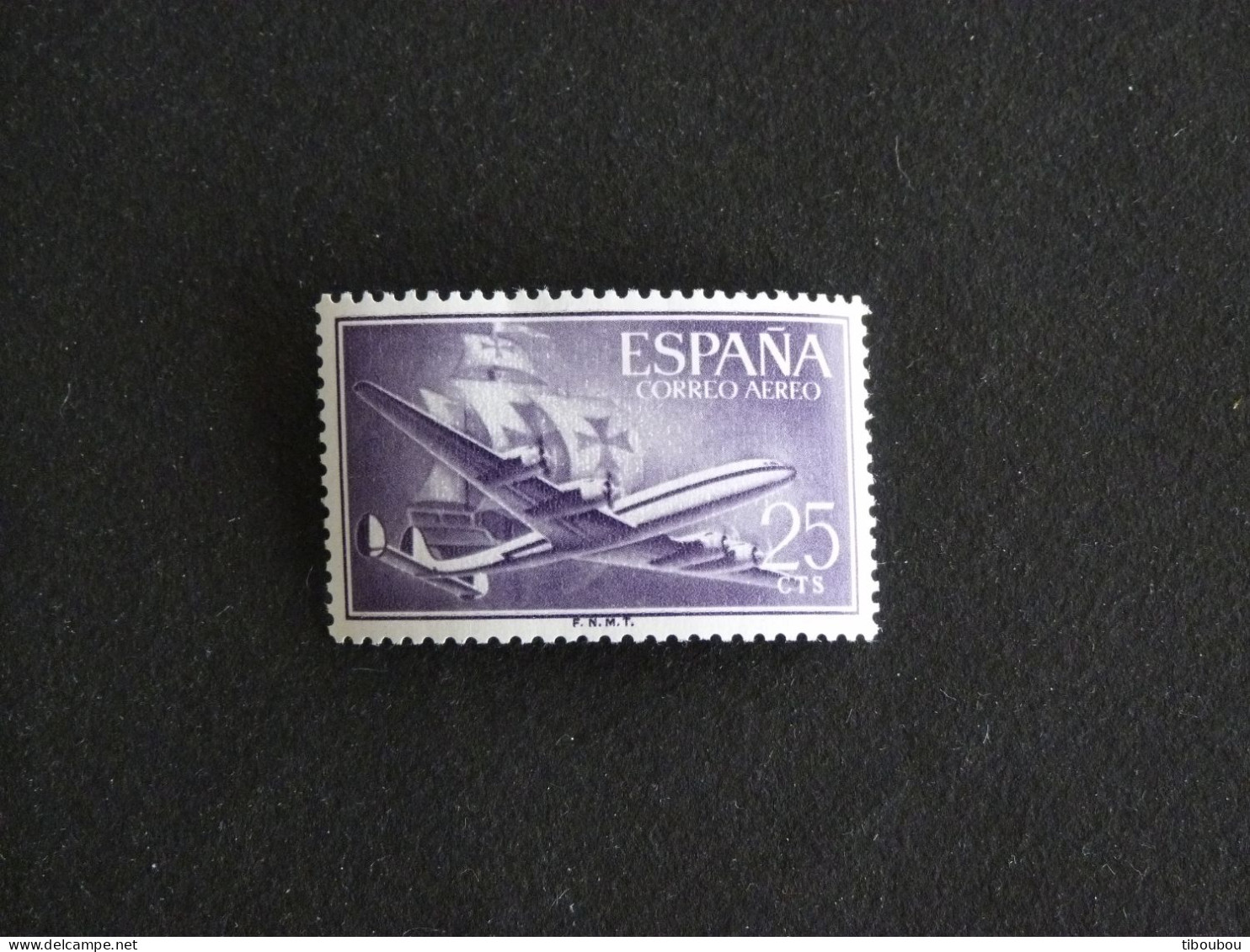 ESPAGNE ESPANA SPAIN YT PA 267 OBLITERE - CARAVELLE DE COLOMB ET AVION SUPERCONSTELLATION PLANE - Used Stamps