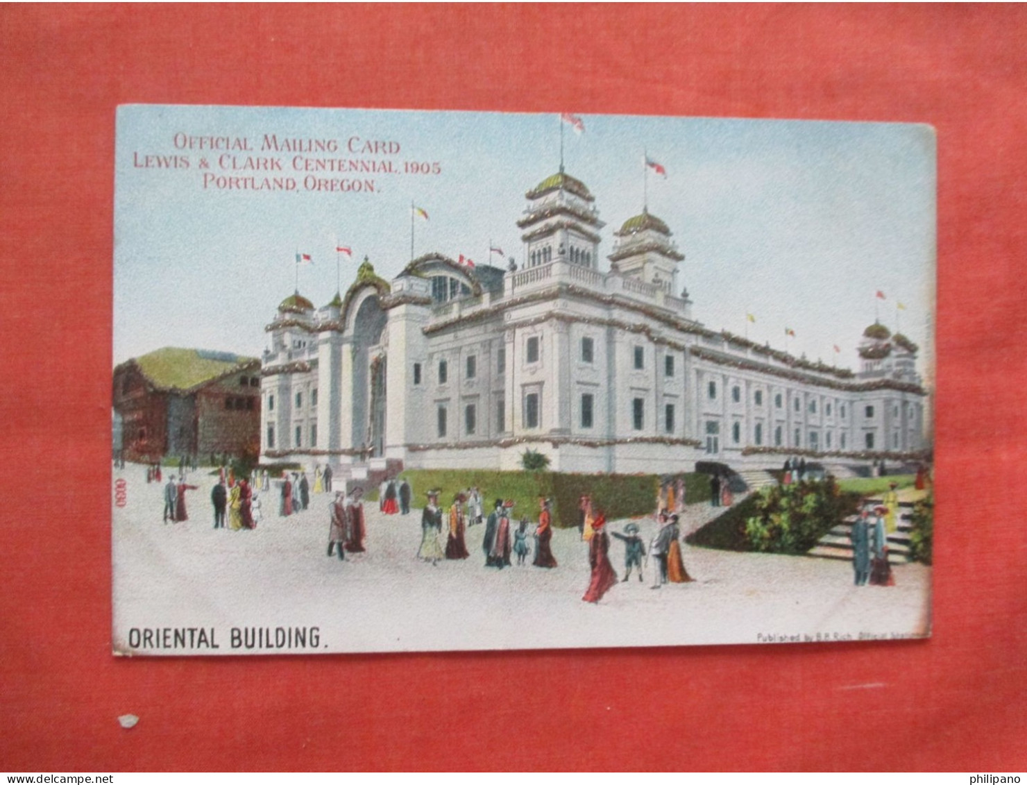 Glitter Added. Oriental Building Lewis & Clark Centenninal 1905 Portland Oregon      ref 5995 - Black Americana