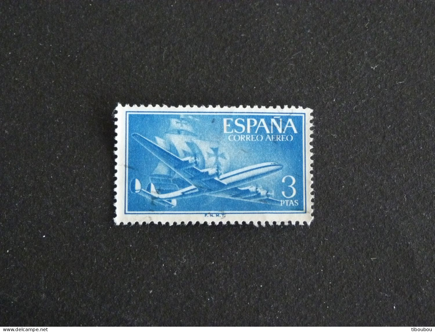 ESPAGNE ESPANA SPAIN YT PA 272 OBLITERE - CARAVELLE DE COLOMB ET AVION SUPERCONSTELLATION PLANE - Used Stamps