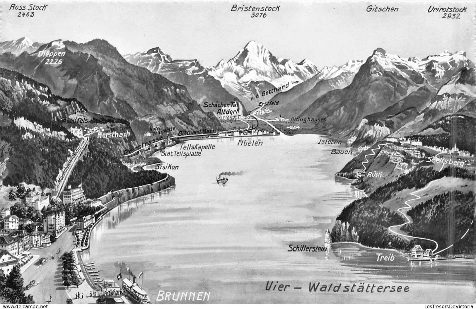 SUISSE - Brunnen - Vier - Waldstattersee - Carte Postale Ancienne - Wald