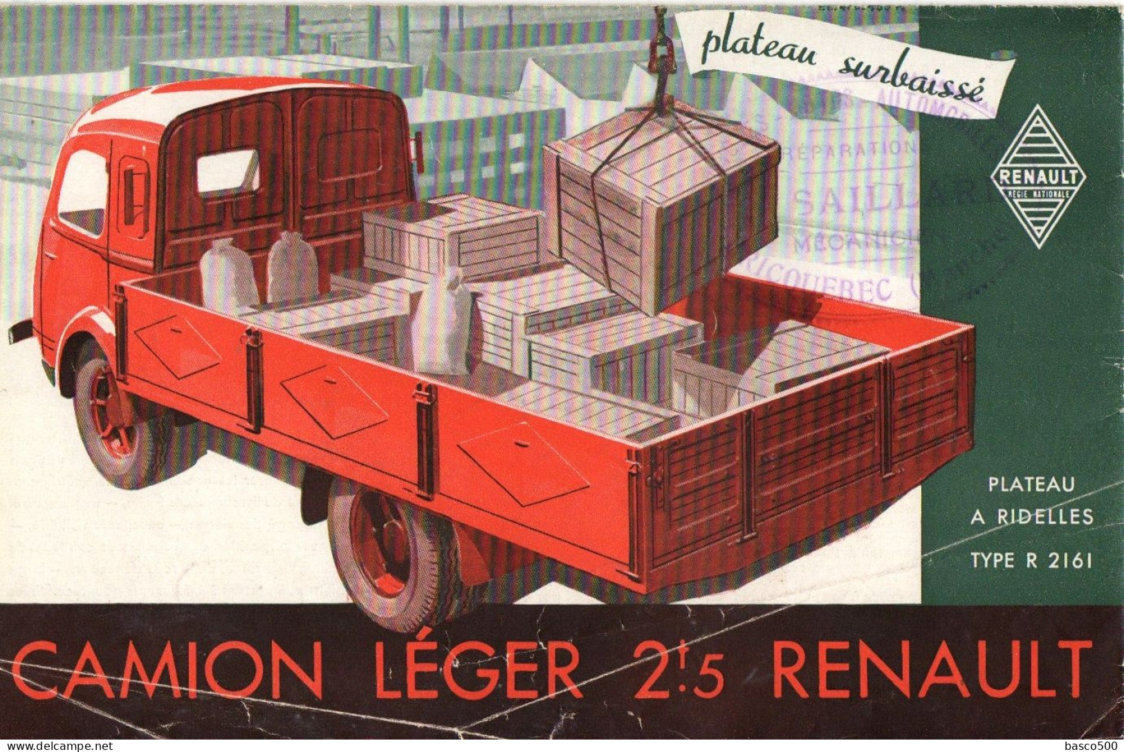 RENAULT - Grand Prospectus CAMION Léger 2,5 T R. 2161 - Camiones