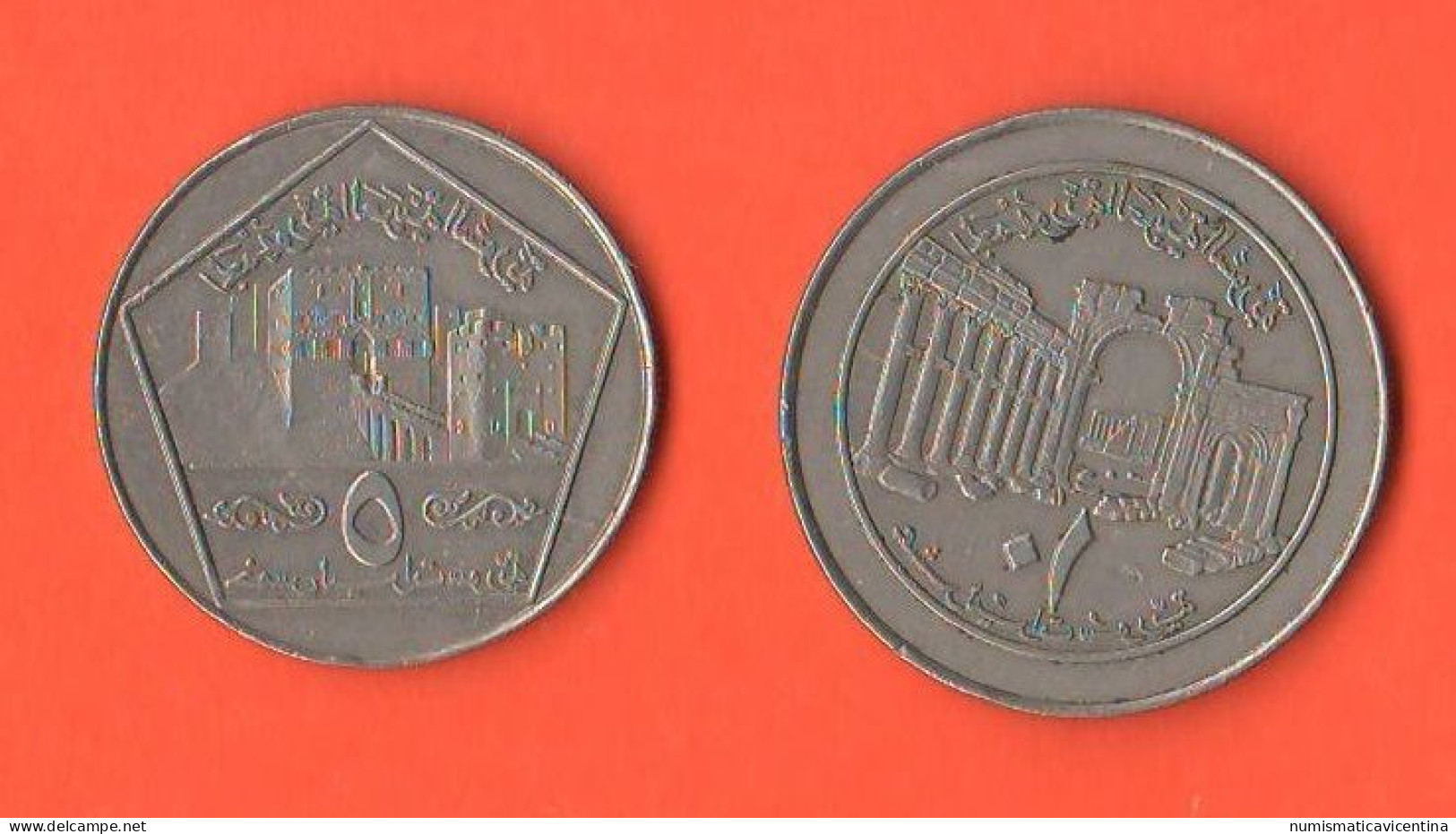 Syria 5 + 10 Syrian Pounds 1996 Siria Nickel Coin - Syrie