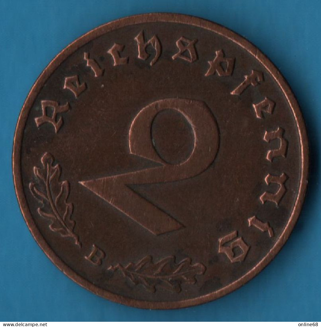 DEUTSCHES REICH 2 REICHSPFENNIG 1938 B KM# 90 Svastika - 2 Reichspfennig
