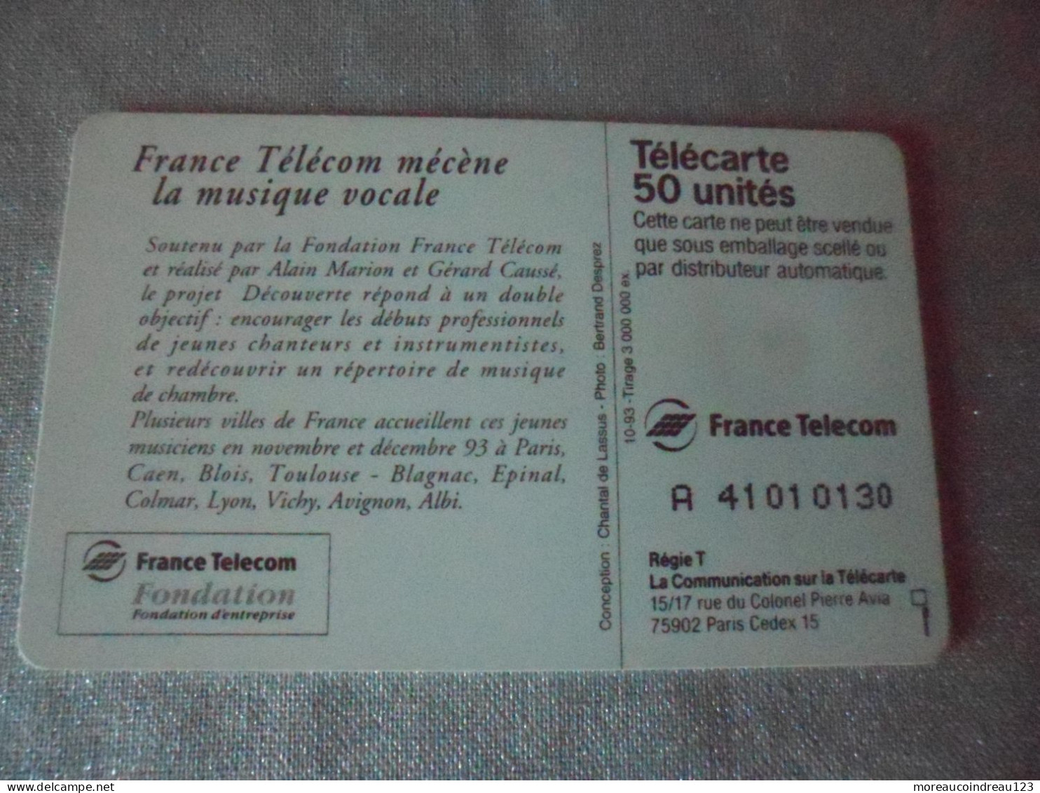 Télécarte France Télécom Mécène - Telecom Operators