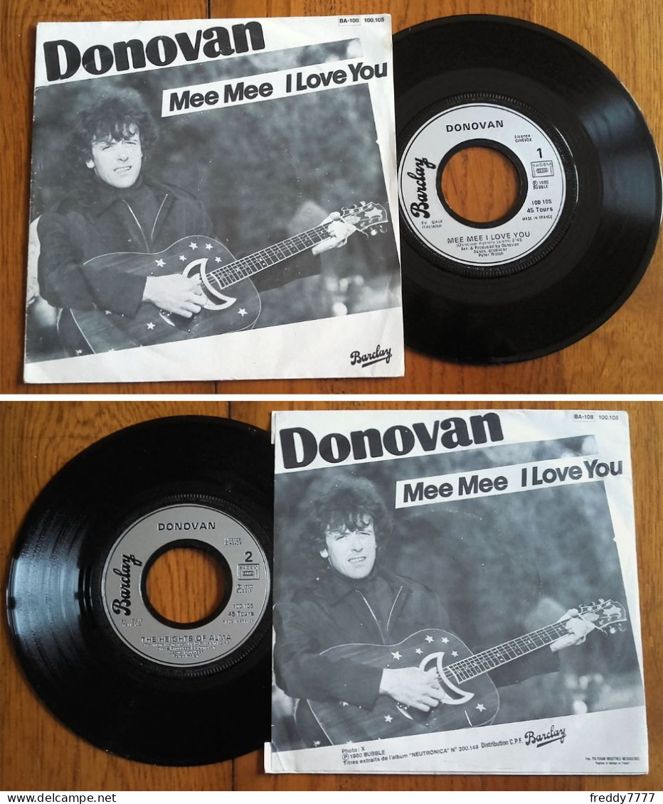 RARE French SP 45t RPM (7") DONOVAN «Mee Mee I Love You» (1980) - Country Et Folk