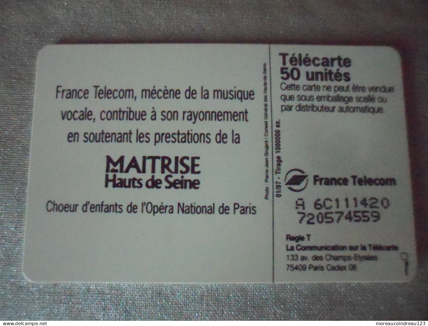 Télécarte France Télécom Mécène - Opérateurs Télécom