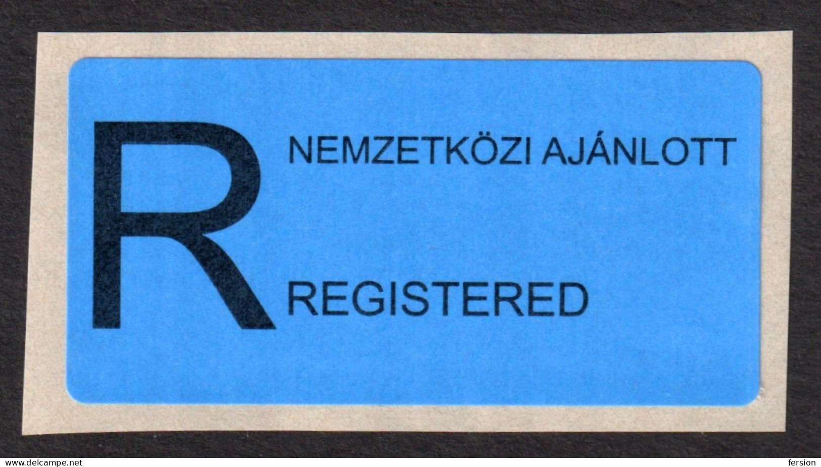 International Additional REGISTERED LETTER COVER Vignette Label - Blue - HUNGARY 2020 - Machine Labels [ATM]