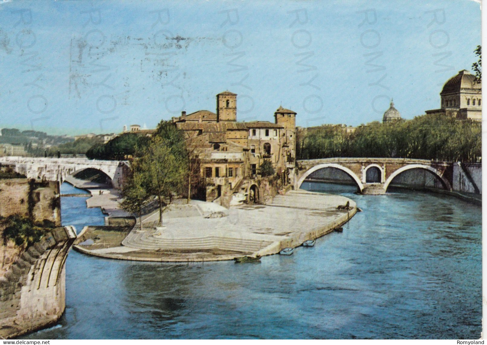 CARTOLINA  ROMA,LAZIO-ISOLA TIBERINA-PONTI "QUATTRO CAPI E SUBLICIO"-MEMORIA,STORIA,CULTURA,BELLA ITALIA,VIAGGIATA 1961 - Ponts