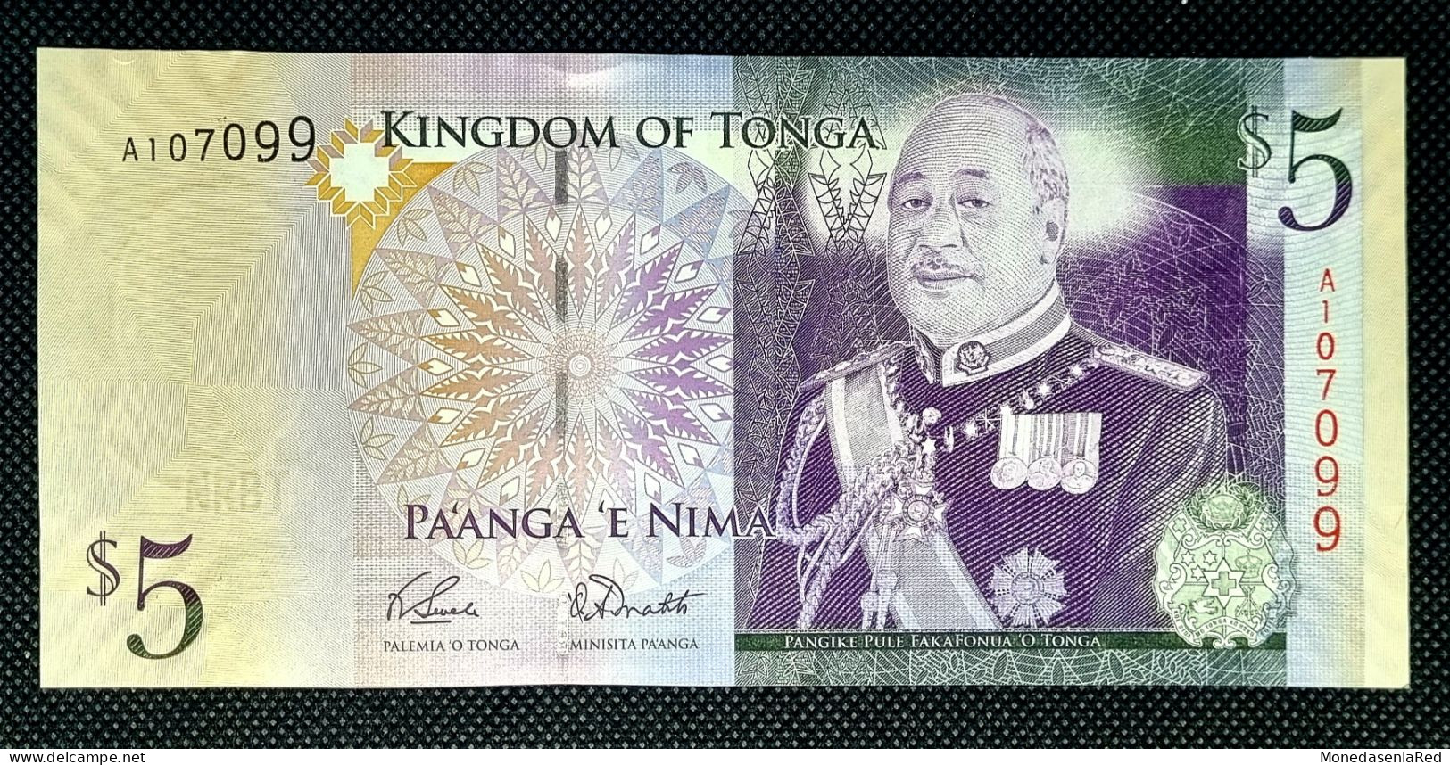 REINO DE TONGA 5 PAANGA 2009 SC-/aUNC. P-39a.Kingdom Of Tonga - Tonga