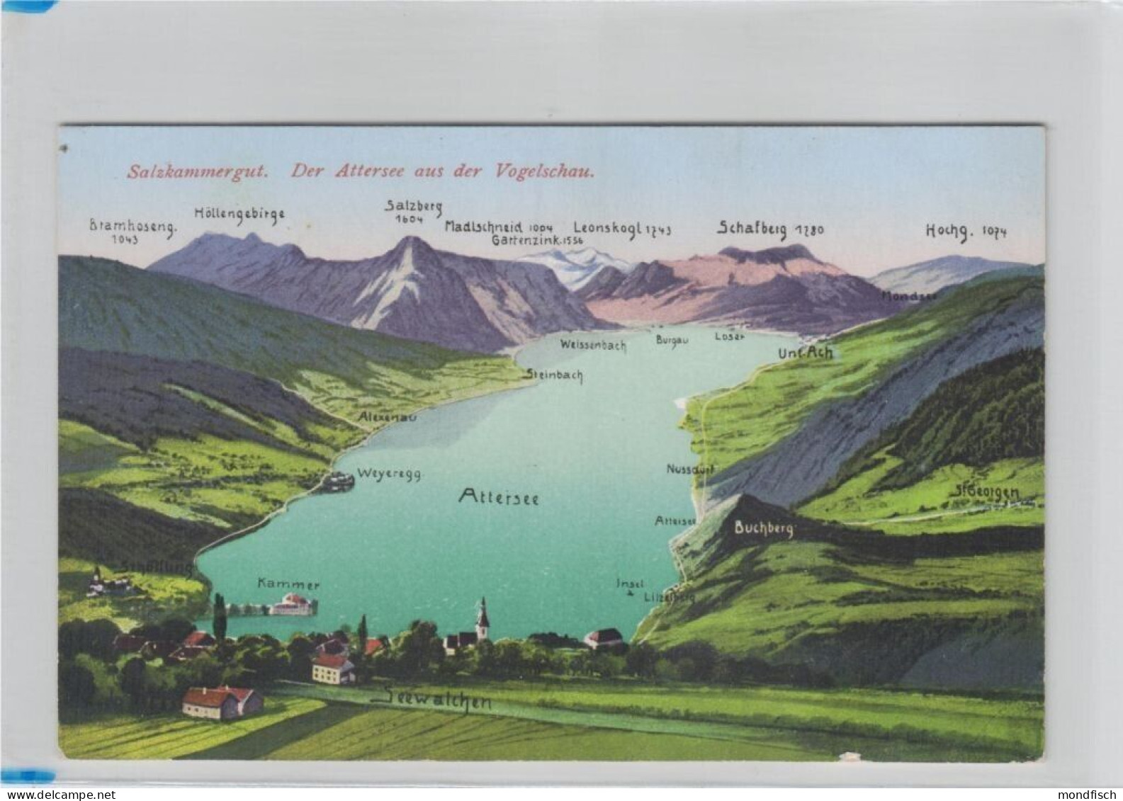 Der Attersee Aus Der Vogelschau 1927 - Attersee-Orte