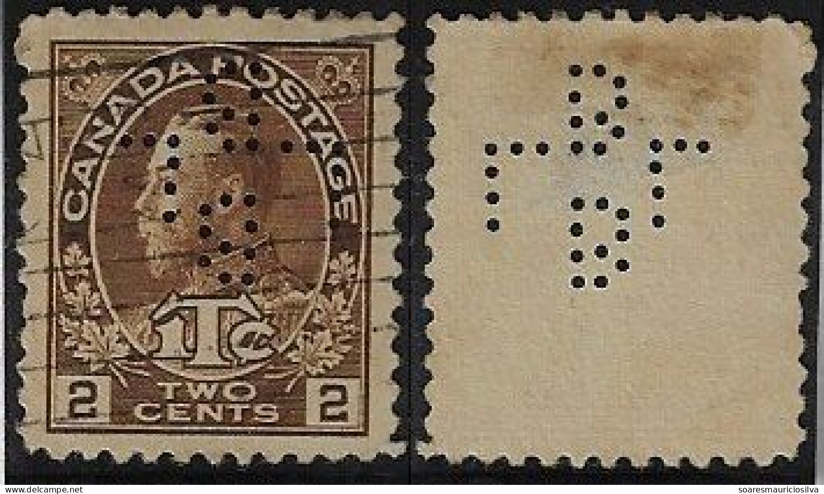 Canada 1911/1930 Stamp With Perfin B/LL/B By Lamontagne Ltd. From Montreal lochung Perfore - Perforadas