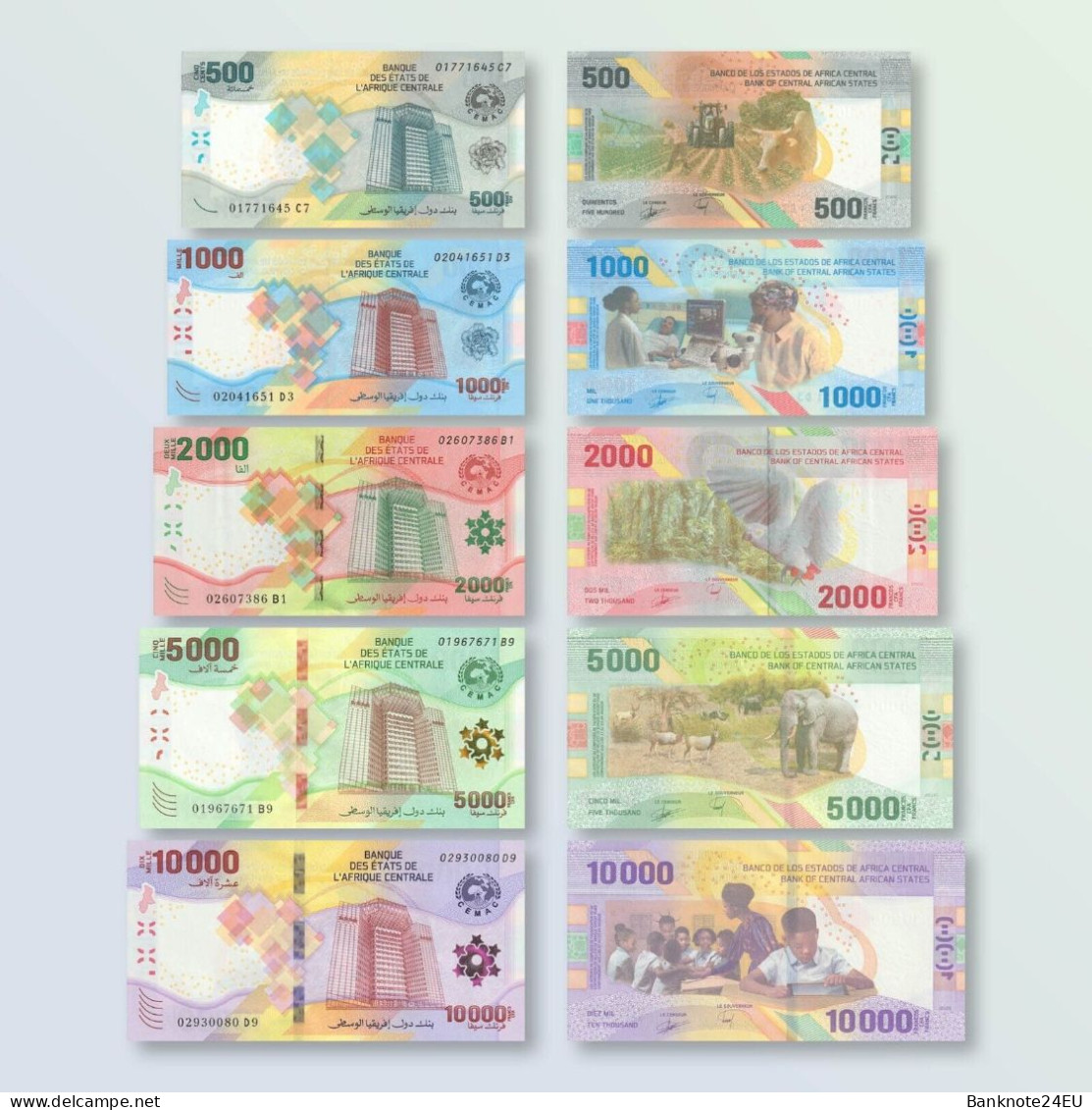 Central African States 2020 Set Unc Pn 700-704 - Central African States