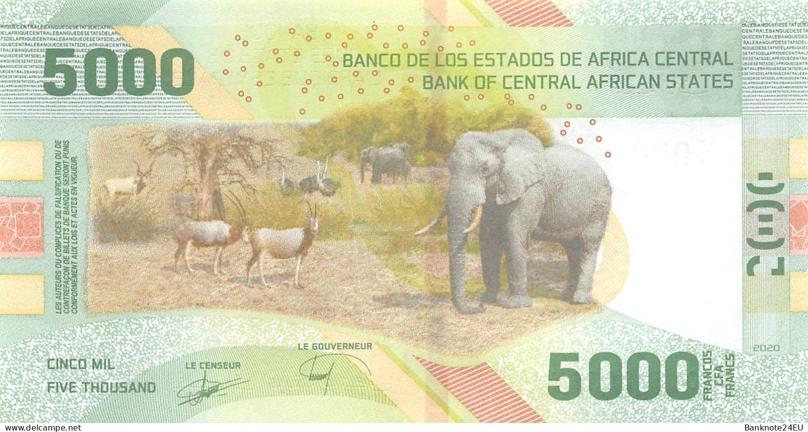 Central African States 2020 Set Unc pn 700-704