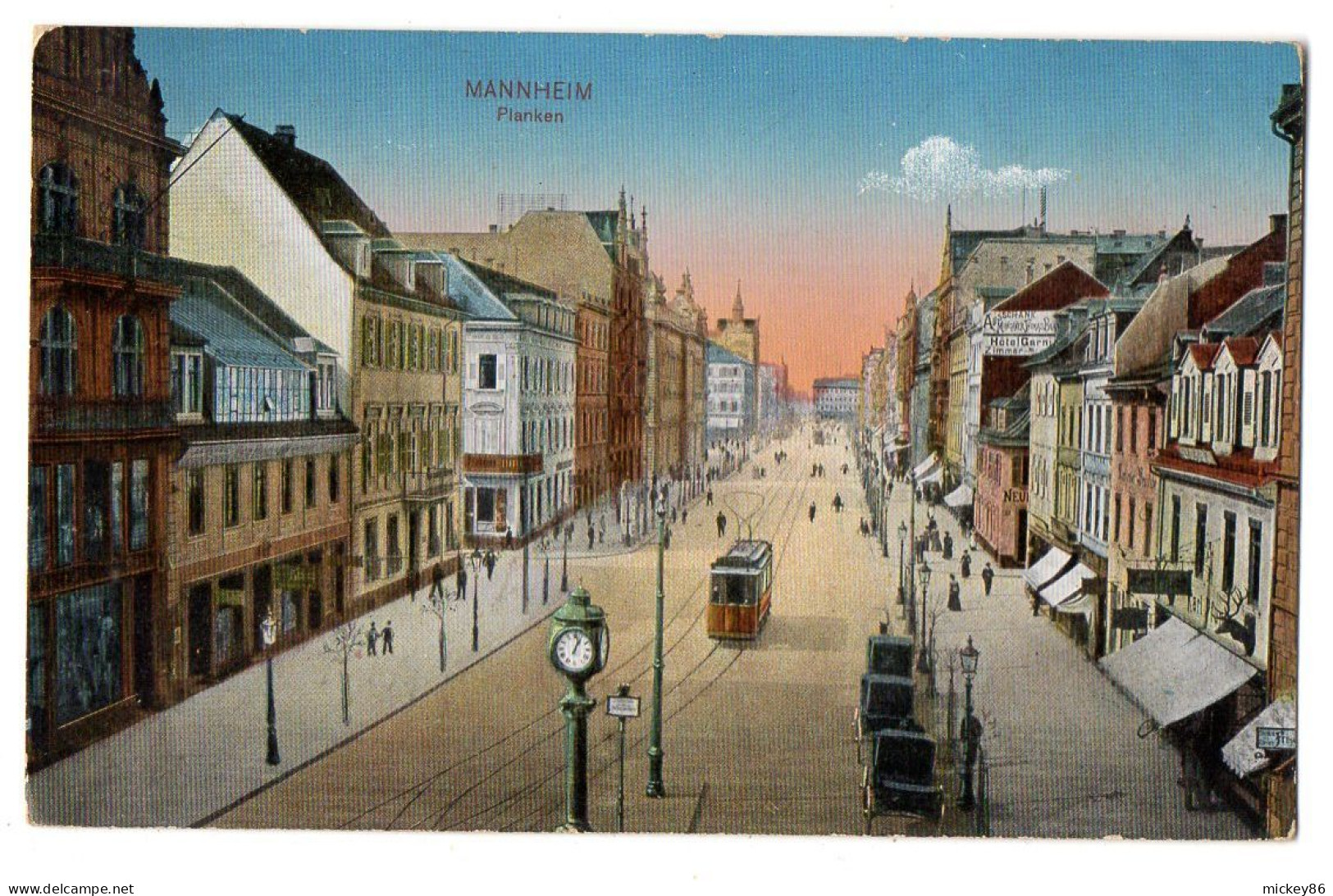 Allemagne--MANNHEIM --1915 - Planken  (animée , Tramway )............cachet - Mannheim