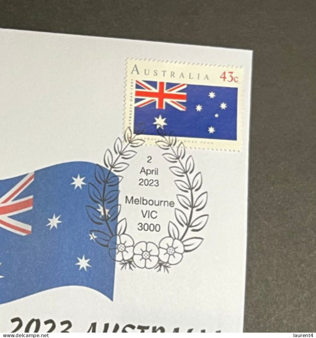 (4 P 12) Formula One - 2023 Australia Grand Prix - Winner Max Verstappen (2 April 2023) With OZ Map Stamp Melbourne P/m - Autres & Non Classés