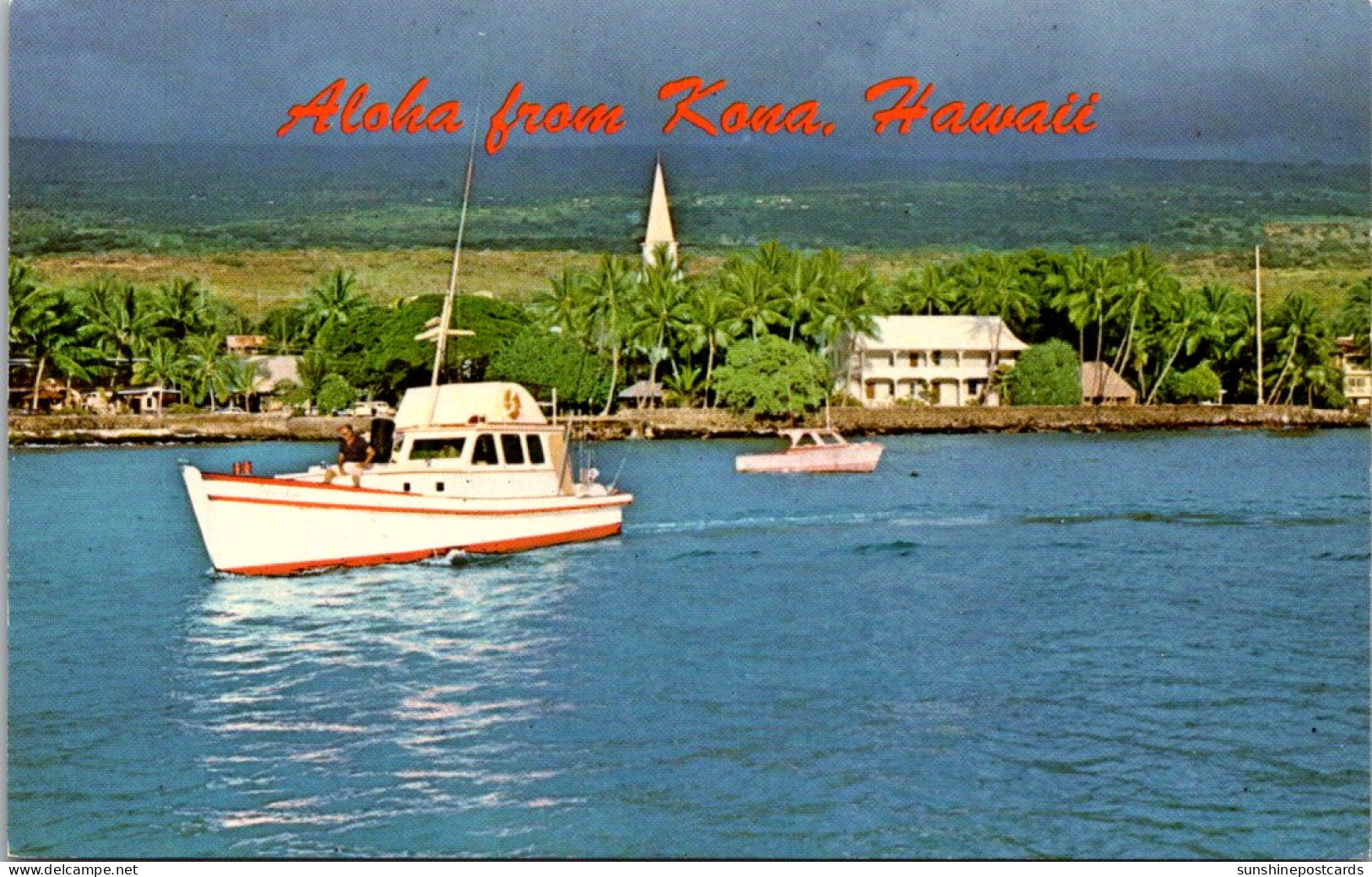 Hawaii Aloha From Kona Showing Fishing Village Of Kailua On The Kona Coast - Hawaï