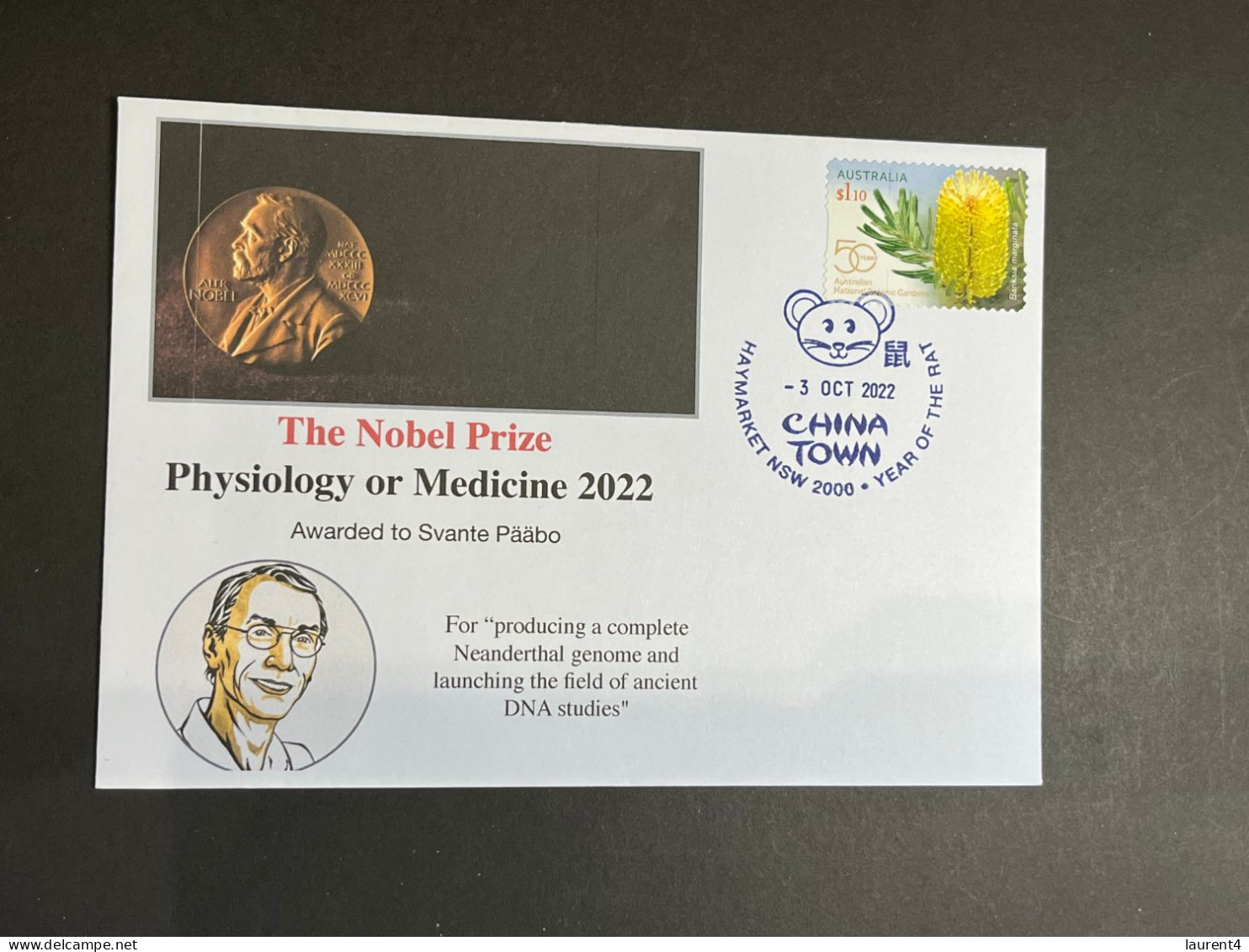 (4 P 13A) Nobel Prize Awarded In 2022 - 1 Cover - Australian Stamps (postmarked 4-10-2022) Physics - Sonstige & Ohne Zuordnung