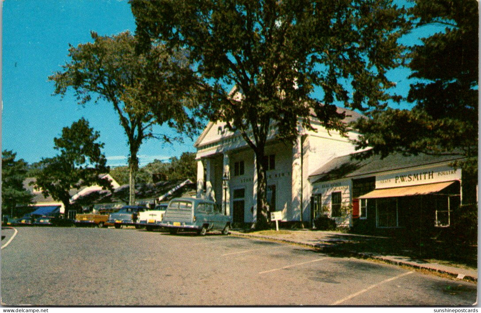 New York City Long Island Stone Brook Colonial Style Shopping Center Showing Post Office 1961 - Long Island