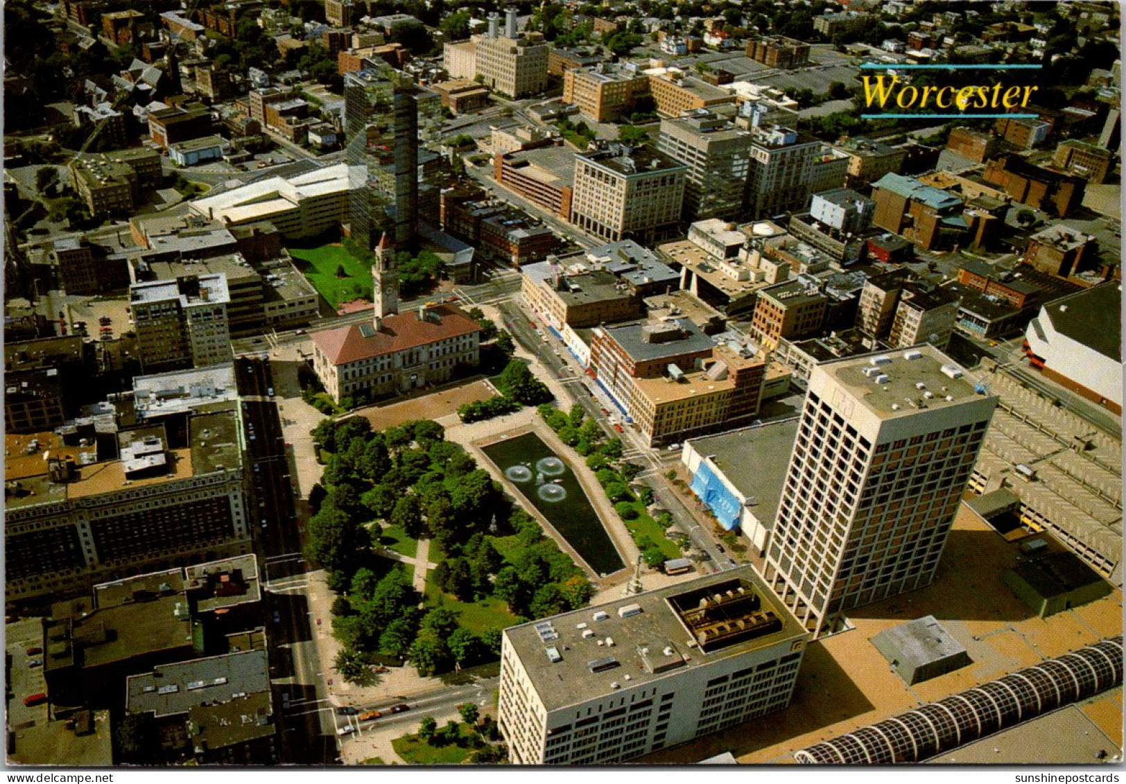 Massachusetts Worcester Aerial View - Worcester