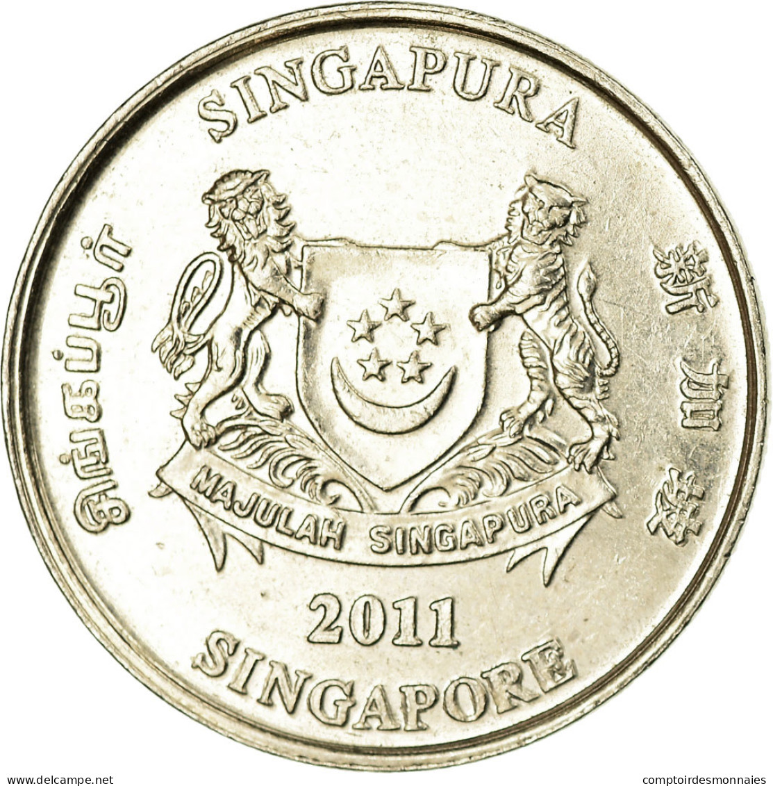 Monnaie, Singapour, 20 Cents, 2011, Singapore Mint, TTB, Copper-nickel, KM:101 - Singapour
