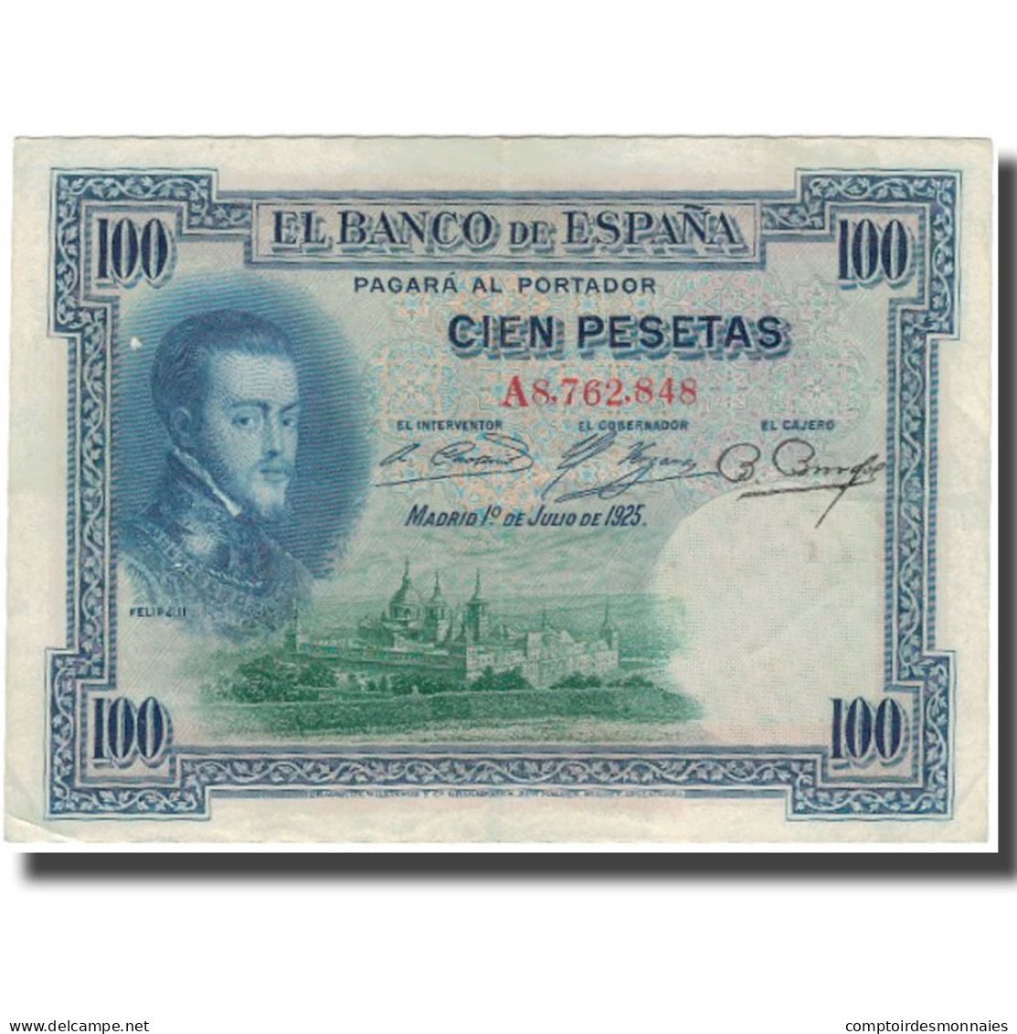 Billet, Espagne, 100 Pesetas, 1925-07-01, KM:69a, TTB - 100 Peseten