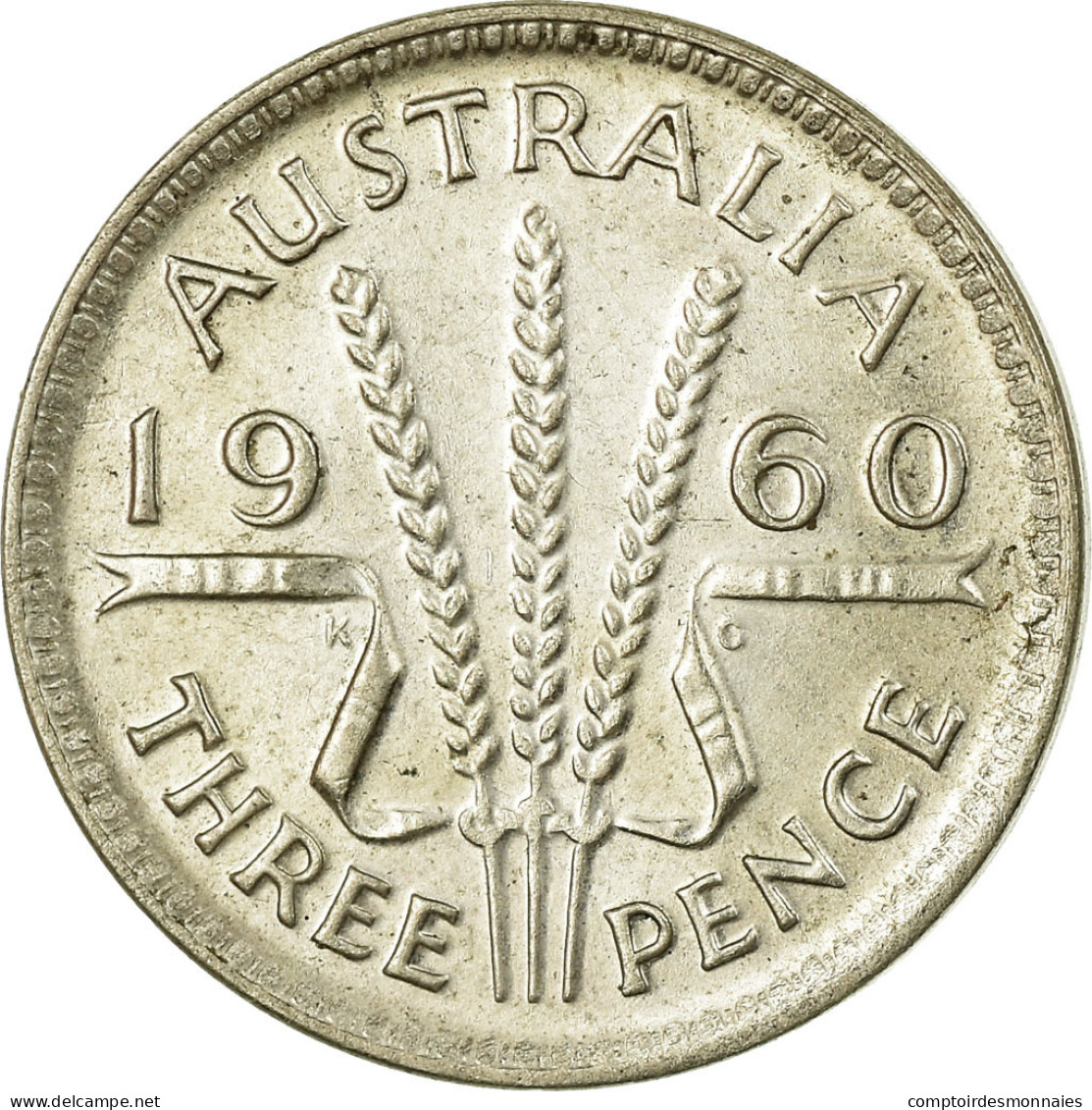 Monnaie, Australie, Elizabeth II, Threepence, 1960, Melbourne, TTB, Argent - Threepence