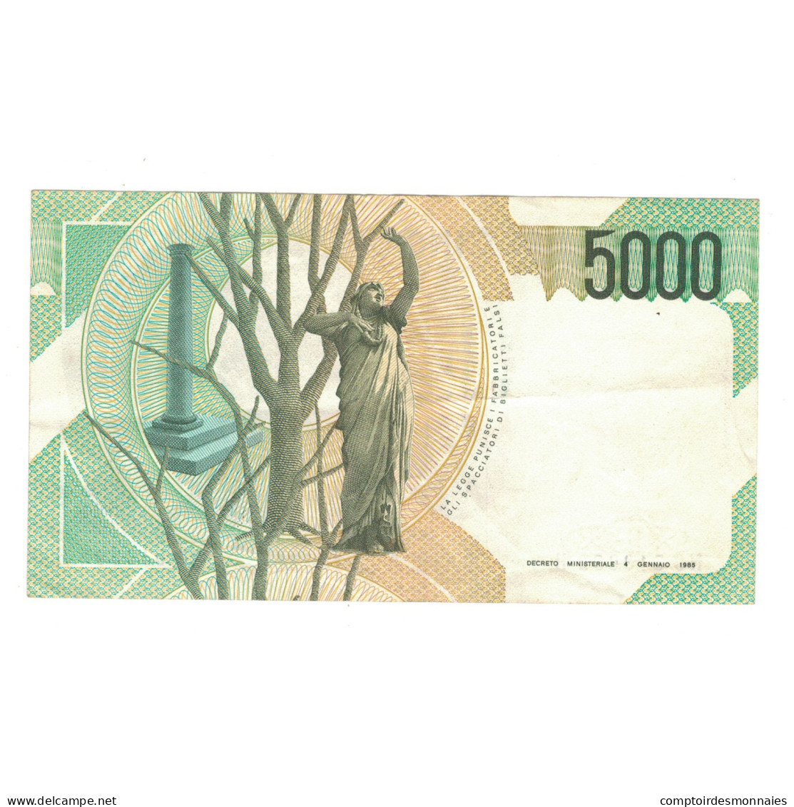 Billet, Italie, 5000 Lire, 1985, 1985-01-04, KM:111b, TTB - 5.000 Lire