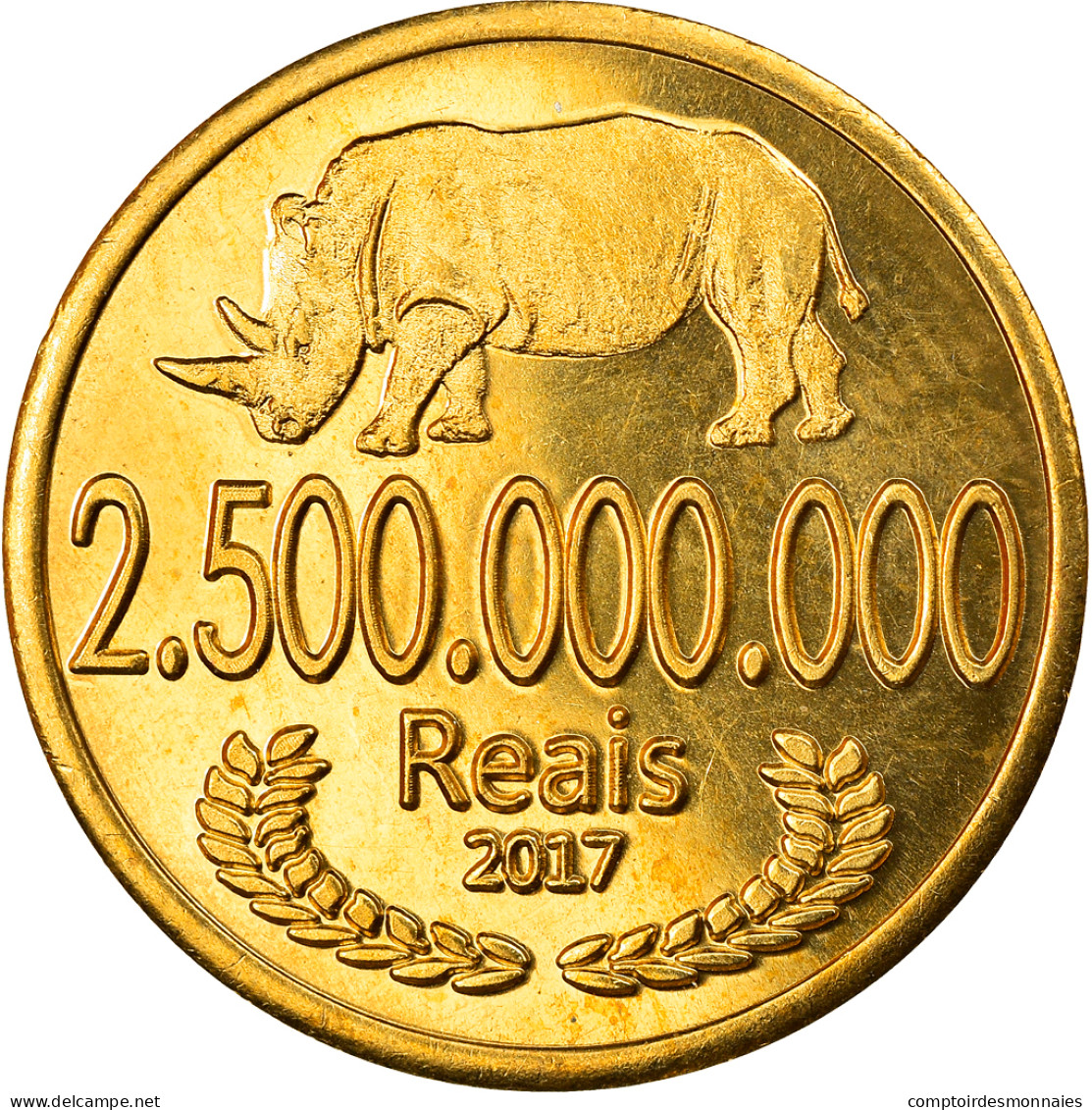 Monnaie, CABINDA, 2 Milliards 500 Millions De Reais, 2017, SPL, Bronze-Aluminium - Angola