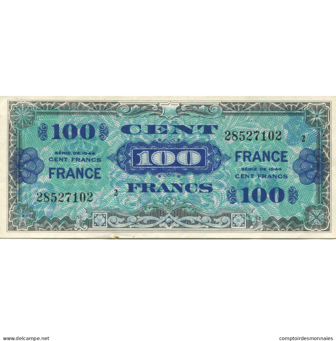 France, 100 Francs, 1944, SUP+, Fayette:VF25.02, KM:123b - 1944 Flag/France
