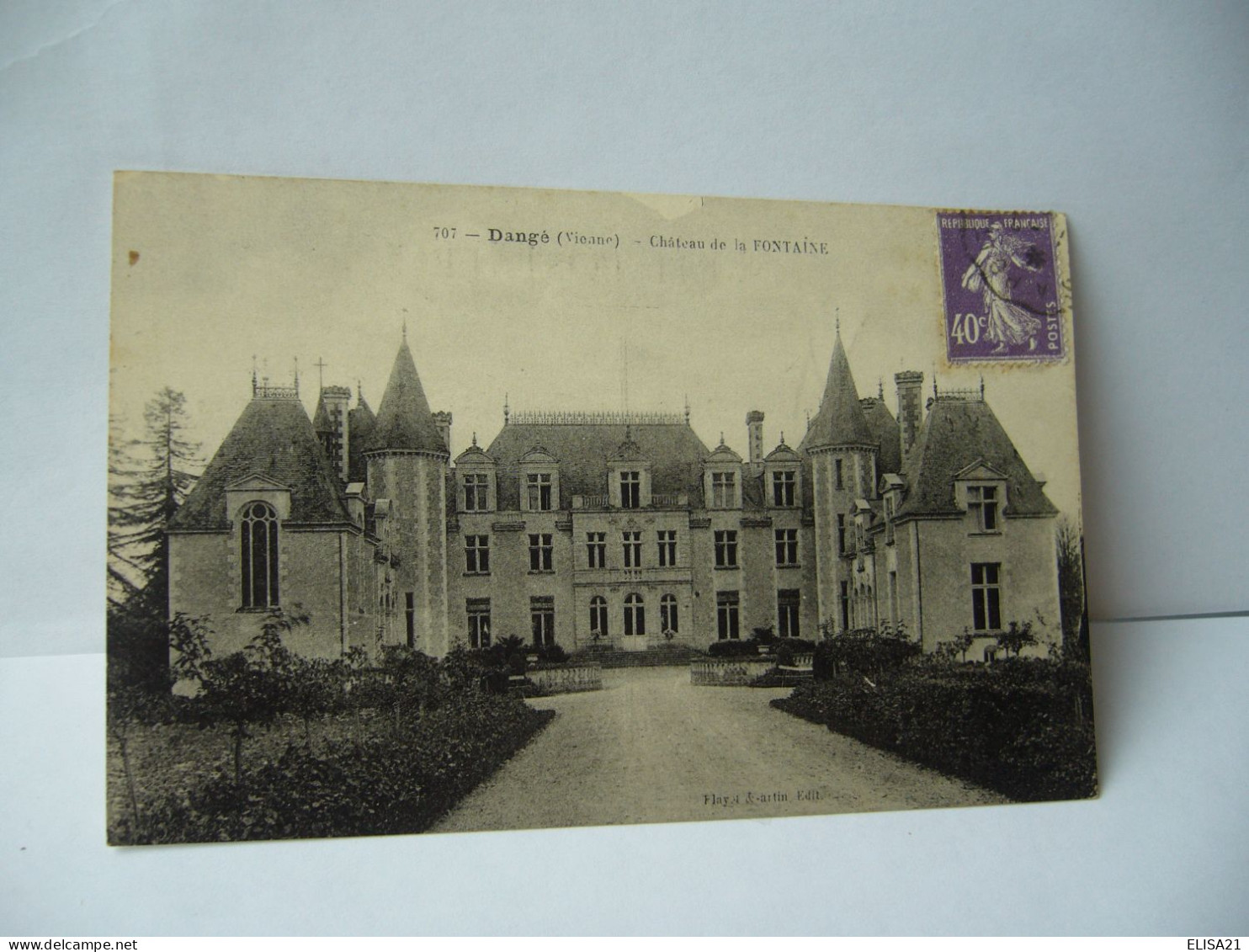 DANGE 86 VIENNE CHATEAU DE LA FONTAINE CPA 1928 - Dange Saint Romain