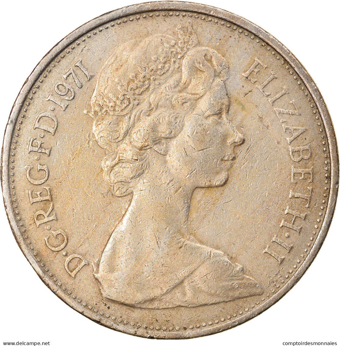 Monnaie, Grande-Bretagne, Elizabeth II, 10 New Pence, 1971, TB+, Copper-nickel - 10 Pence & 10 New Pence