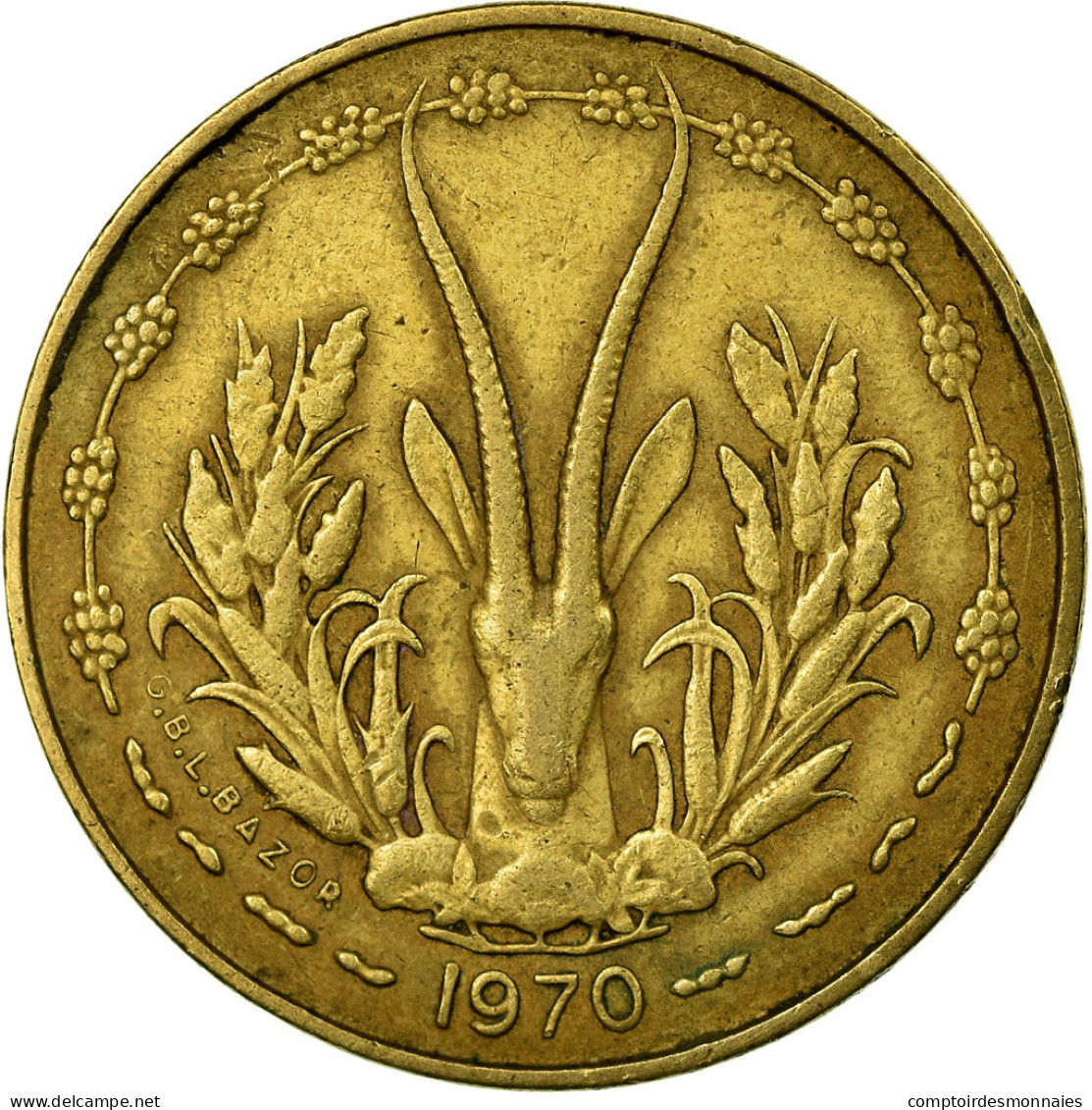Monnaie, West African States, 5 Francs, 1970, Paris, TTB - Elfenbeinküste