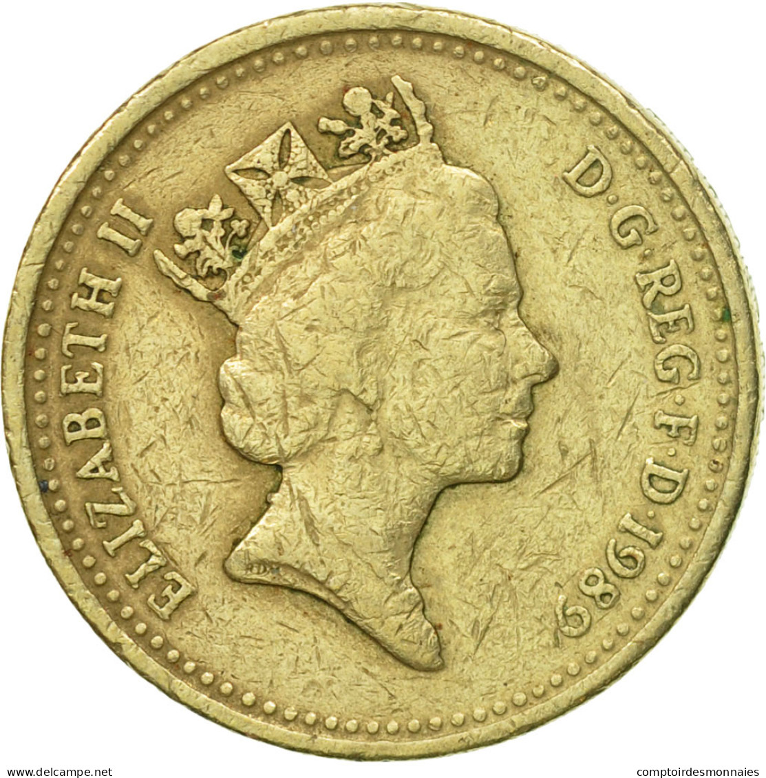 Monnaie, Grande-Bretagne, Elizabeth II, Pound, 1989, TTB, Nickel-brass, KM:959 - 1 Pound