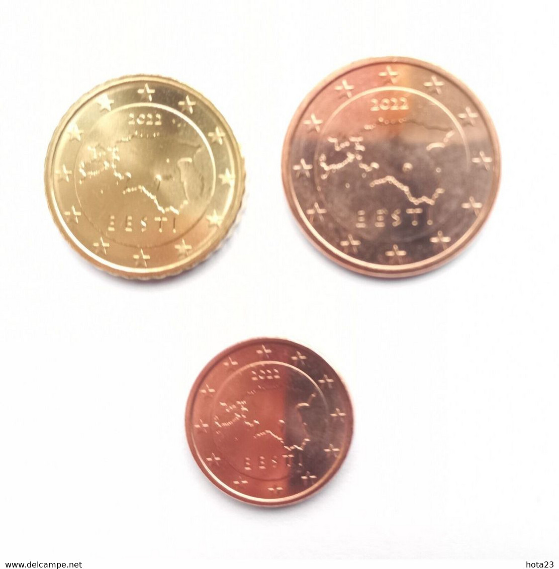 2022 Estonia , Estland  Set Of 3 Coins: 1 Cent , 5 Cents And 10 Cents 2022 UNCIRCULATED  - UNC - Estonie