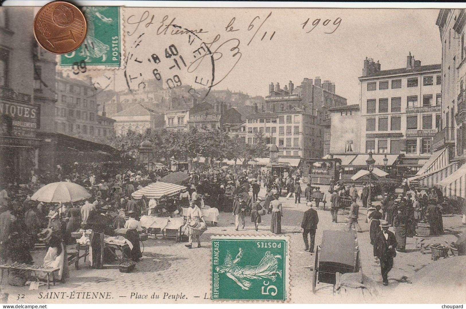 42 - Carte Postale Ancienne De  SAINT ETIENNE   Place Du Peuple    La Brocante - Saint Etienne