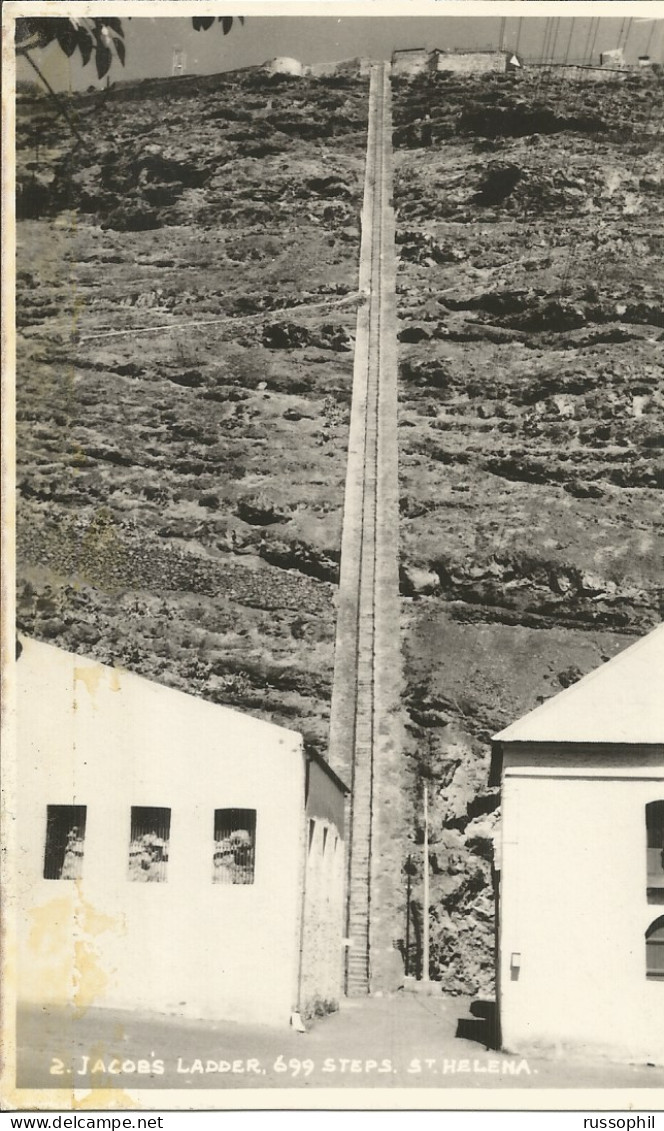 ST HELENA - JACOB'S LADDER, 699 STEPS - PUB. JUDGES LTD, HASTINGSREF REF #2  - FRENCH WAR SHIP " JEANNE D'ARC " - 1967 - St. Helena